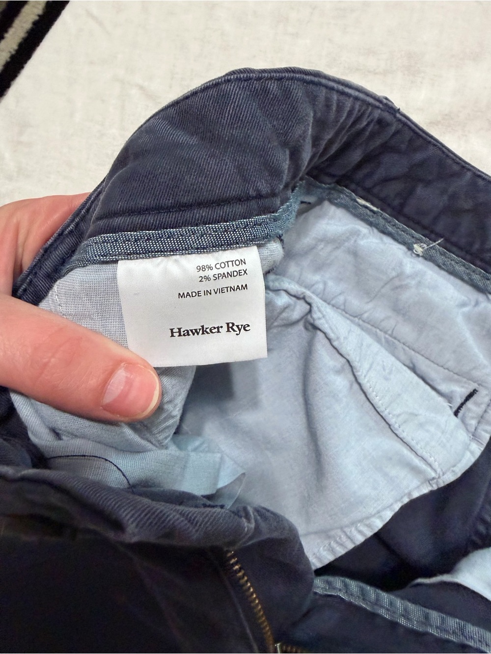 Hawker Rye Men's Navy Skinny Chino Pants 28 x 30 - Picture 5 of 6